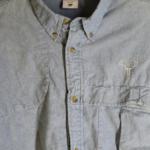 Columbia Mens Button Down Light Denim Shirt 2XL - Picture 3 of 9